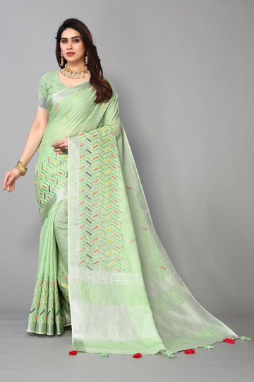 Ethnic Motifs Zari Woven Design Banarasi Saree